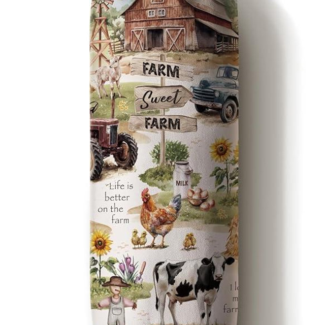 Moanlor Art Sweet Farm Life Plastic Bag Holder,Grocery Bag Holder Organizer Storage,Farmhouse Kitchen Decor 23"x9"