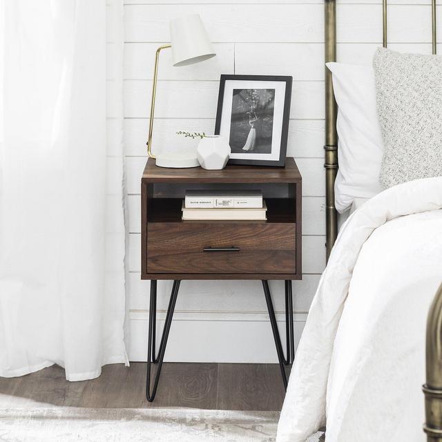 Kamille Single Hairpin Leg 1 Drawer Nightstand