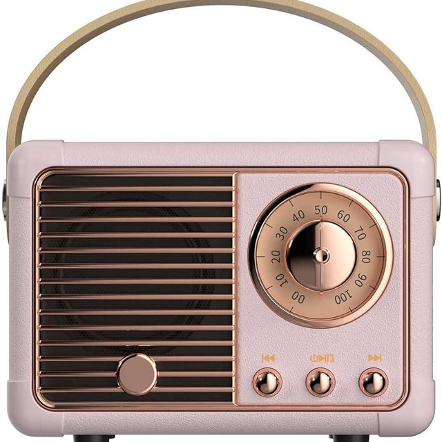 Baolira Retro Bluetooth Speaker Wireless Mini Speaker,Outdoor Bluetooth Speaker with Crystal Clear Stereo Sound Rich Bass, Portable Speaker Best Birthday Gifts Ideas for Women Teenage(Pink)
