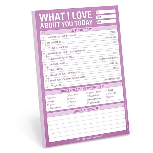 Knock Knock What I Love About You Checklist Note Pad, 6 x 9-inches