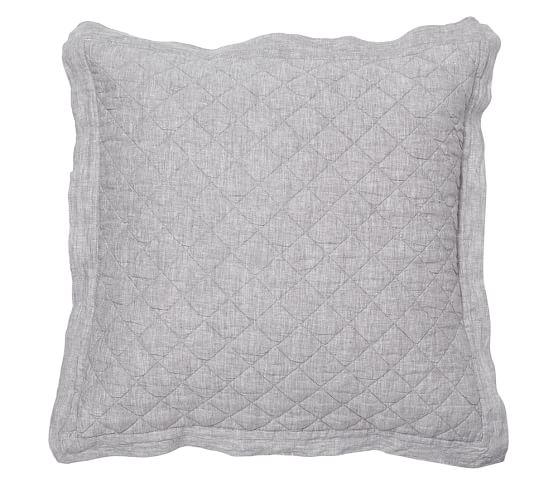Belgian Linen Diamond Euro Sham, Flagstone