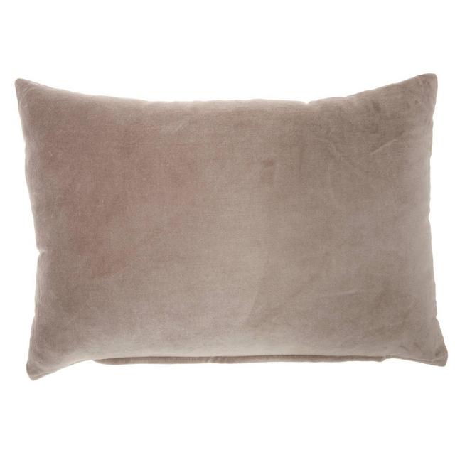 14"x20" Solid Velvet Lumbar Throw Pillow Taupe - Nourison