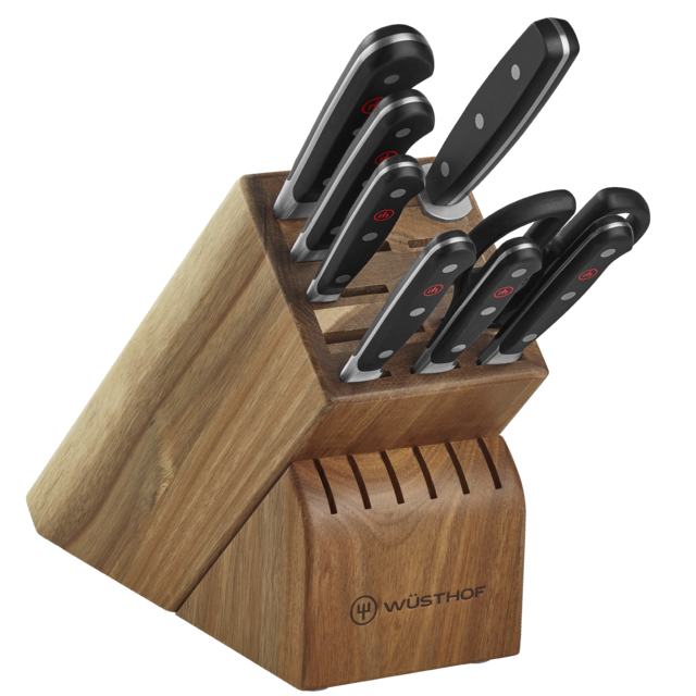 9-Piece Block Set, Acacia