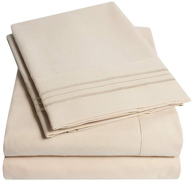 1500 Supreme Collection Extra Deep Pocket Sheets Set - Luxury Soft Bed Sheets, Wrinkle Free, Hypoallergenic Bedding, Over 40 Colors, 21 inch Extra Deep Pocket, Queen, Beige