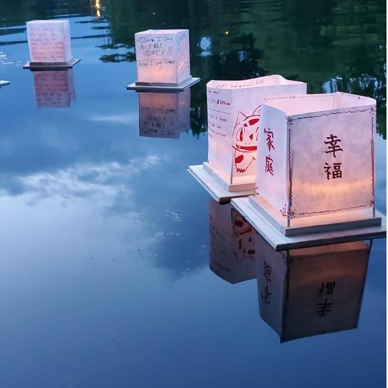 Sending our wishes off at the Water Lantern Festival