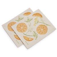 Swedish Orange Fennel Dishcloths - Set of 2