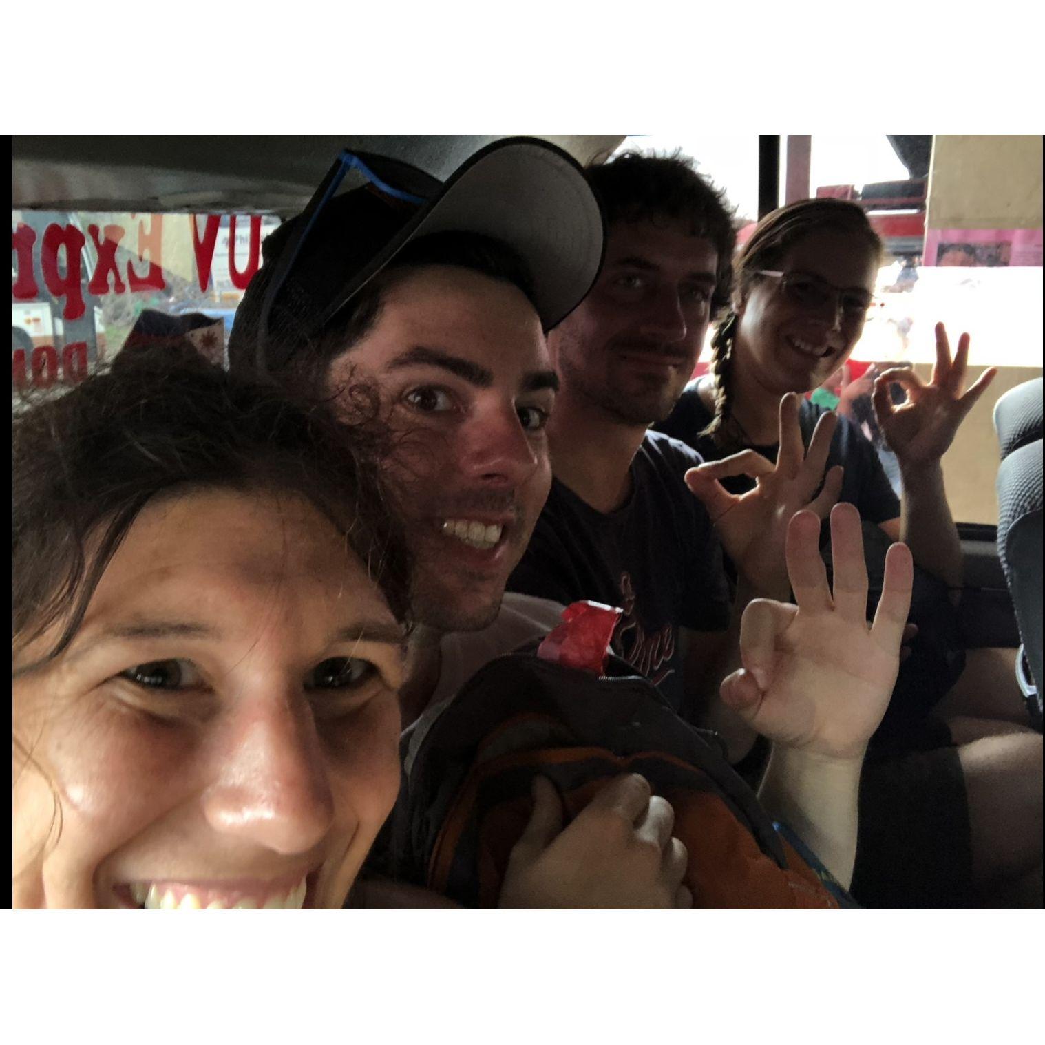 Stuffed in a collectivo van in the Philippines