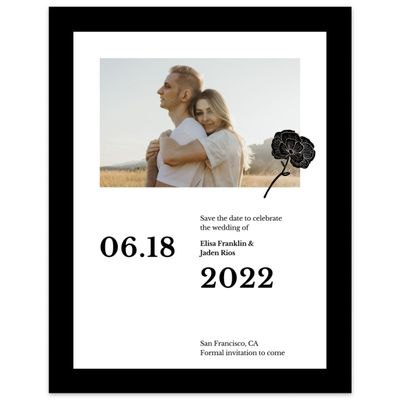 White Wedding Digital Save the Date - Catania Portrait