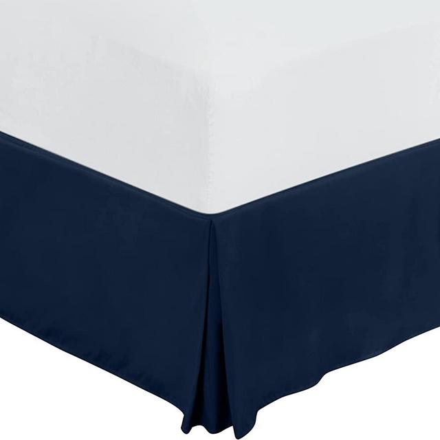 Utopia Bedding Queen Bed Skirt - Soft Quadruple Pleated Ruffle - Easy Fit with 16 Inch Tailored Drop - Hotel Quality, Shrinkage and Fade Resistant (Queen, Navy)