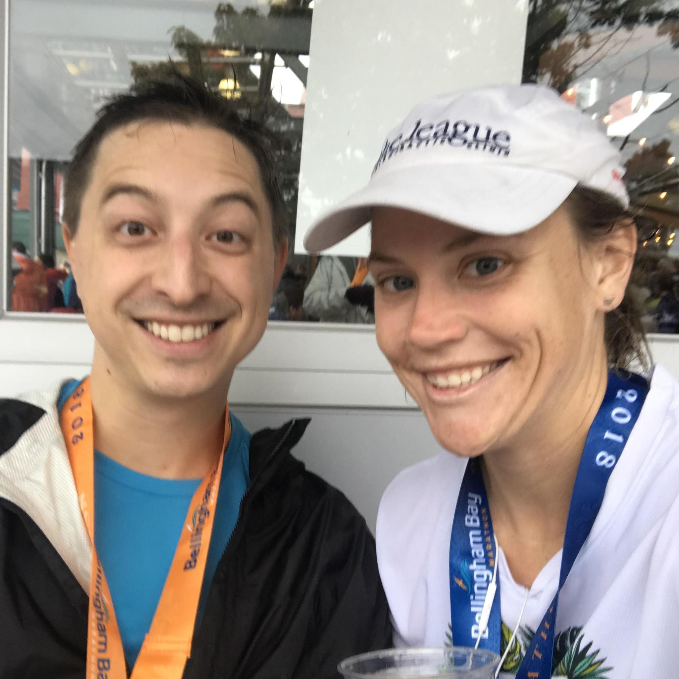 We flew 1300 miles to run in the rain! 
2018 Bellingham Bay Marathon / Half Marathon