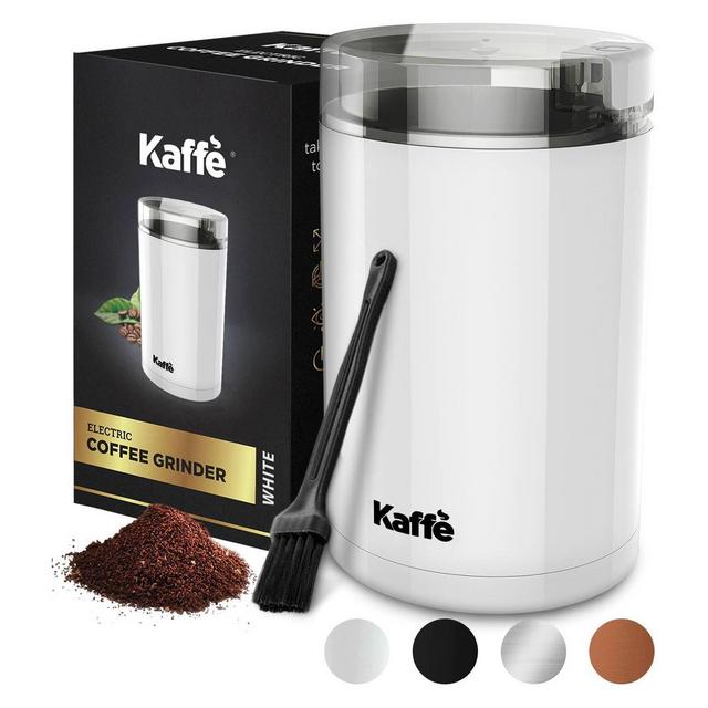 Kaffe Electric Coffee Grinder with Cleaning Brush - White - KF2040