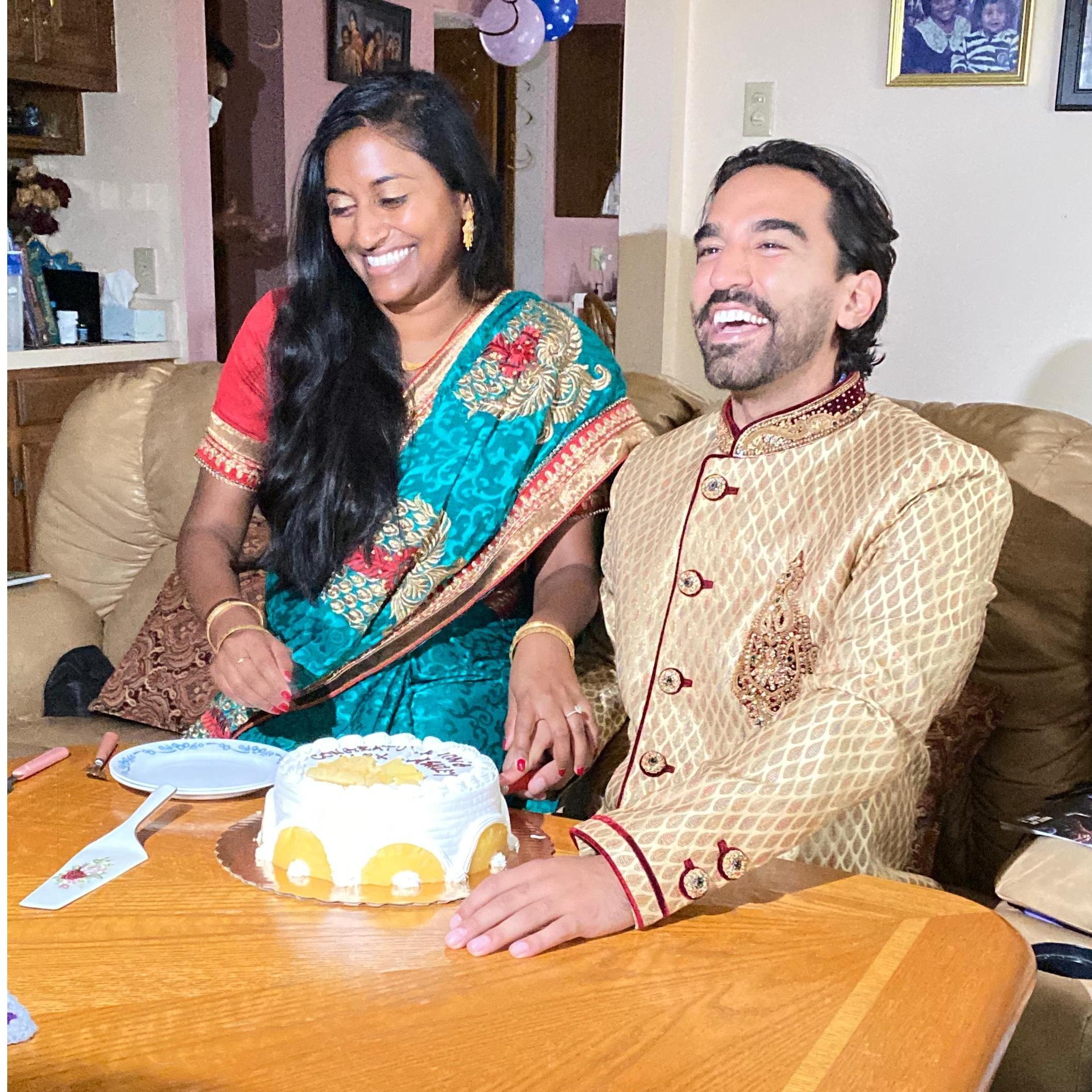 Celebrating our engagement with Ash's family in Ohio. November '20
