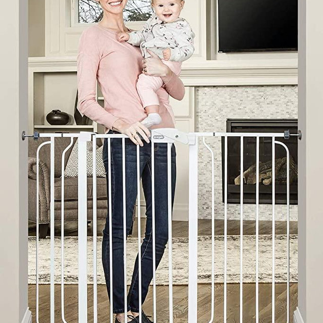 Regalo 37-Inch Extra Tall and 49-Inch Wide Walk Thru Baby Gate, Includes 4-Inch and 12-inch Extension Kit,( 4 count of Pressure Mount Kit and 4 Count of Wall Mount Kit)