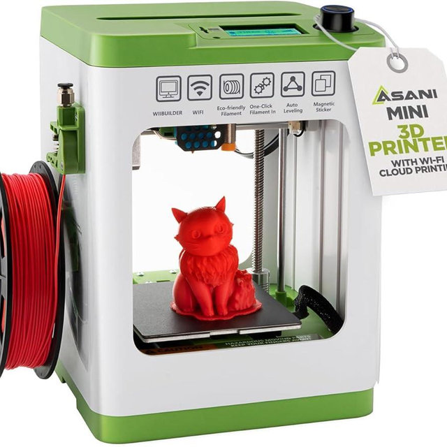 Fully Assembled Mini 3D Printer for Kids and Beginners - Complete Starter Kit with Auto Leveling 3D Printing Machine, 10M PLA Filament, and SD Card - WiFi 3D Home Printer for MAC, Windows, and Linux