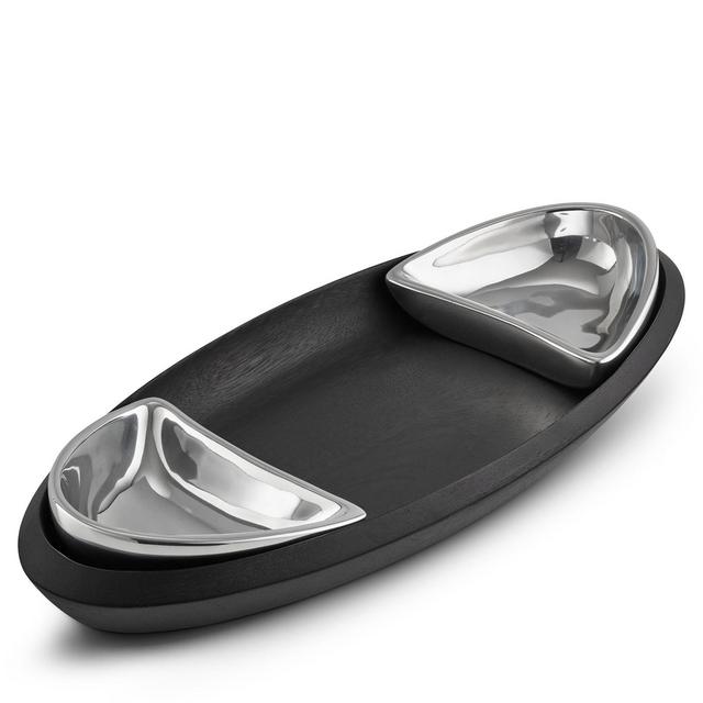 Namb� Noir Condiment Tray with Two Bowls