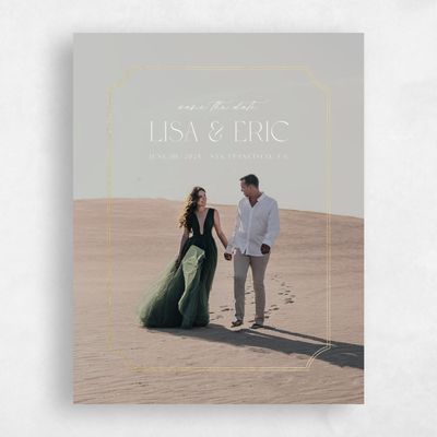 Beige Wedding Save the Date - Rothenburg Photo Foil