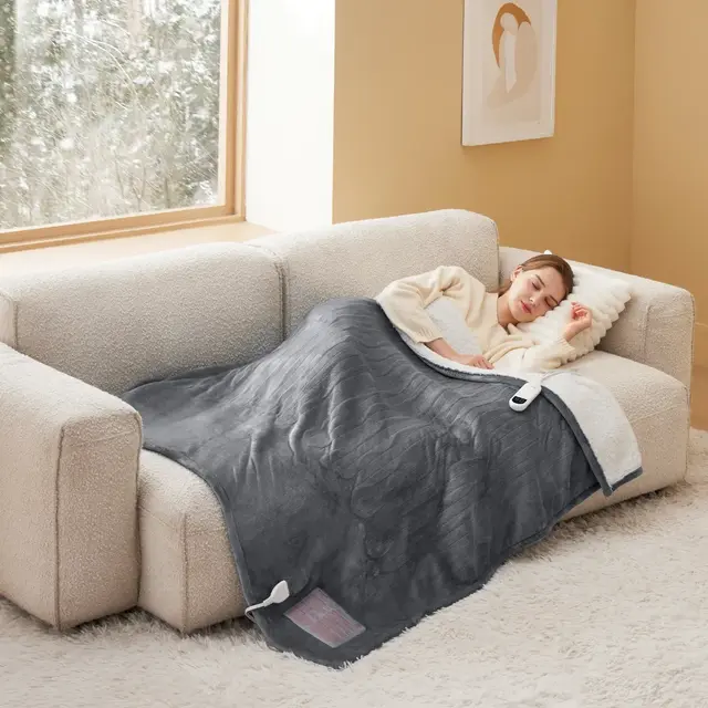 Bedsure Heated Blanket - Fast Heating Electric Blanket Soft Flannel Heated Throw with 10 Time Settings, 10 Heating Settings, Warm Gifts for Family