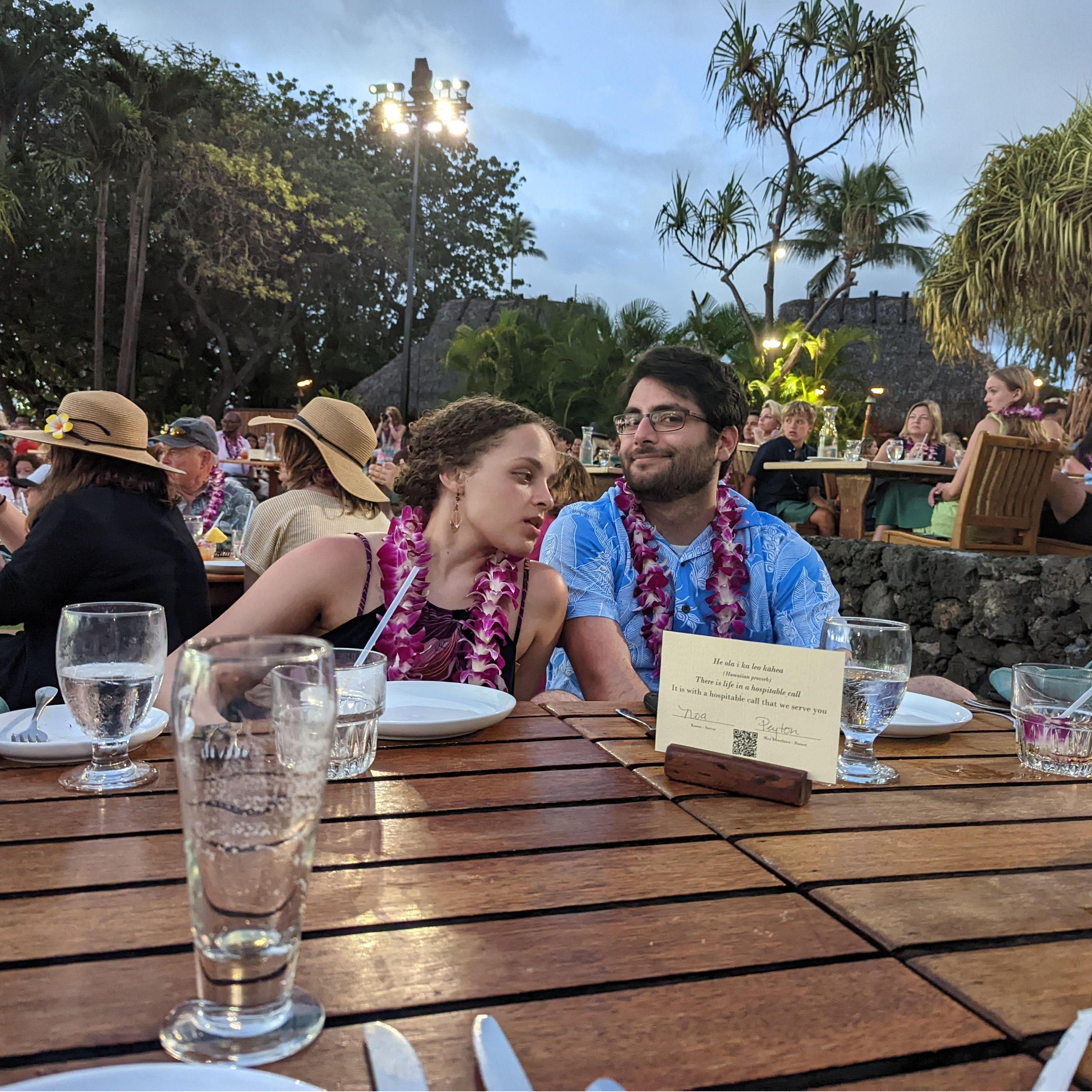 Parsa and Sam in Hawaii. We loved the food here.