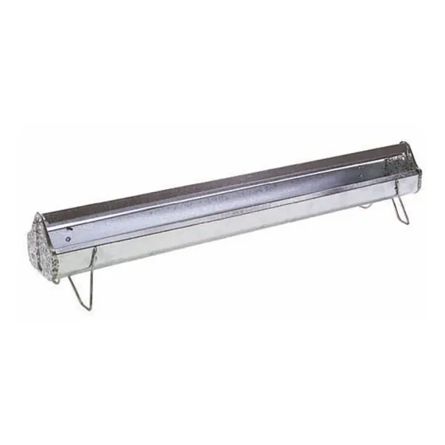 Miller Manufacturing Company 36 Inch Poultry Feeder Trough w/ Anti Roosting Spinning Reel Top For Chickens, Ducks, & Large Birds, Galvanized Steel