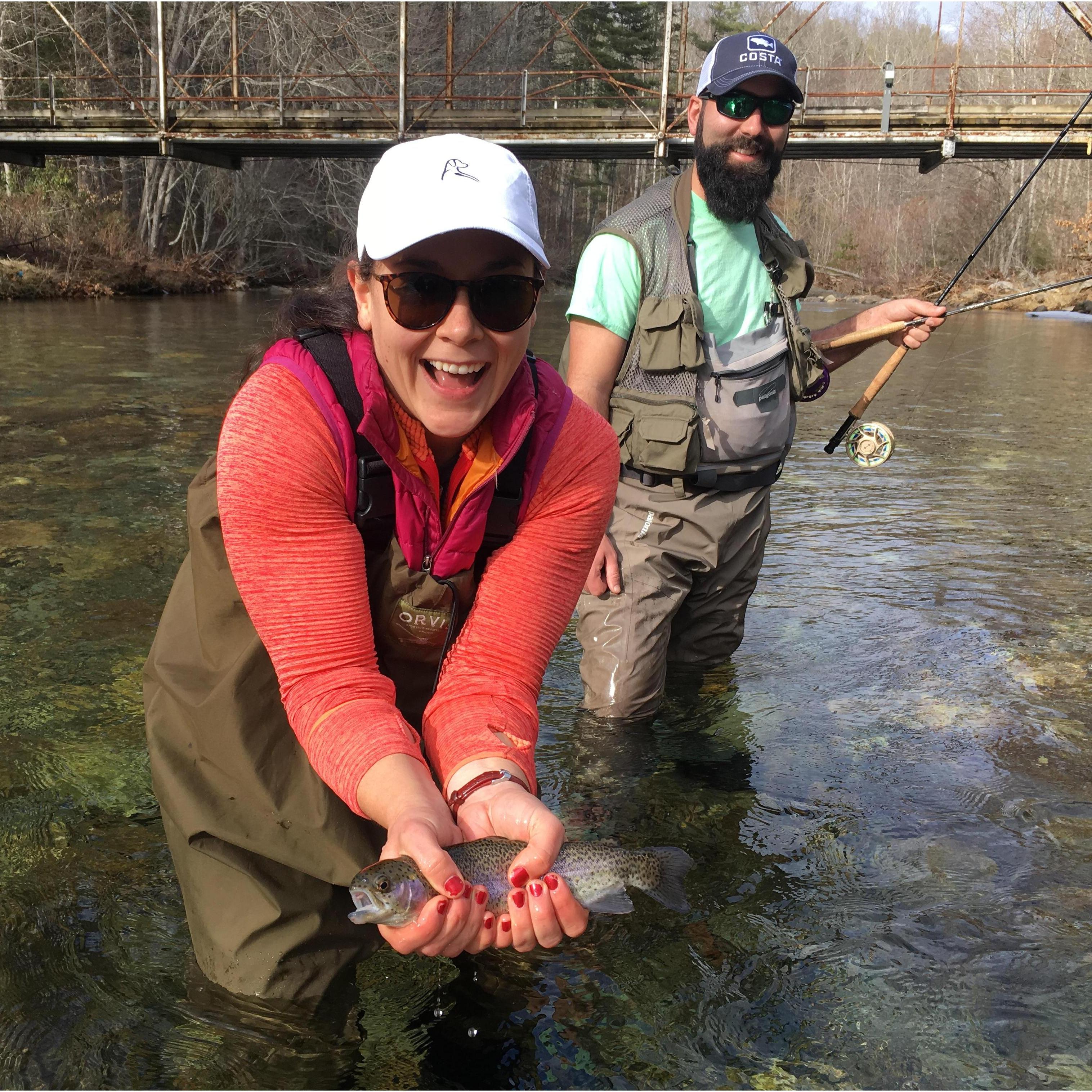 Jan. 2018. Waynesville, NC. Caroline caught her first fish in the West Fork of the Pigeon River.