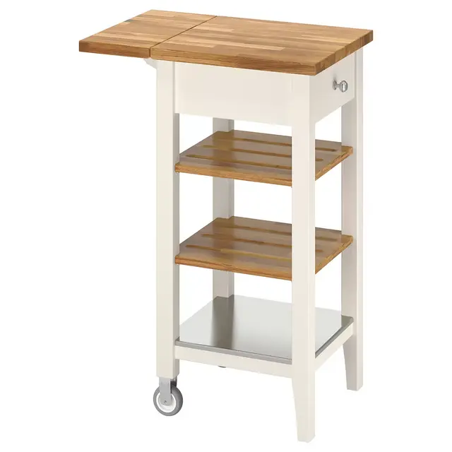 STENSTORPKitchen cart, white/oak17 3/4x16 7/8x35 3/8 "