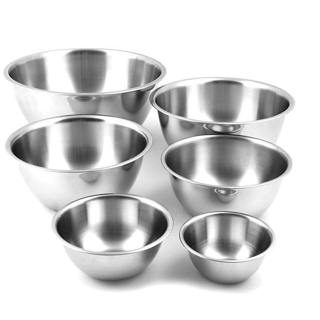 Fox Run 6-Piece Nesting Stainless Steel Polished Mirror Finish Mixing Bowls Set, 0.5, 1.25, 2.75, 4.25, 6.25 and 10.75 Quart