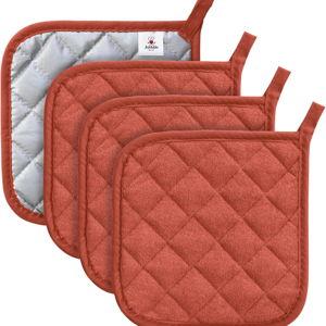 Joyhalo 4 Pack Pot Holders for Kitchen,Cotton Oven Holder with Great Heat Resistance,Non Slip Hot Pads for Kitchen Clearance,Spice