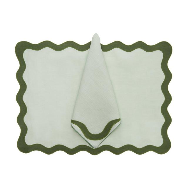 Scalloped Linen Placemat and Napkin Set