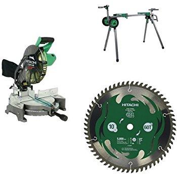 Hitachi C10FCH2 Miter Saw with Stand and Blade