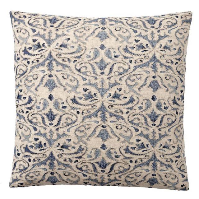 Reilley Embroidered Pillow Cover, 22 x 22", Blue