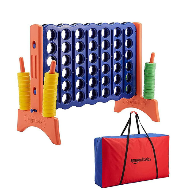 Amazon Basics Junior BPA-free 4-to-Score Giant Game Set with Carry Bag