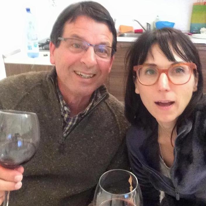 Celebrating in Sicily after Doug proposed.