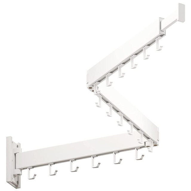 Wall Mounted Clothes Hanger Rack, Clothes Drying Rack,Laundry Drying Rack,Collapsible Clothes Rack Wall Mount, Retractable Drying Rack Clothing ,Space-Saver ,Clothes Dryer Rack,White Color