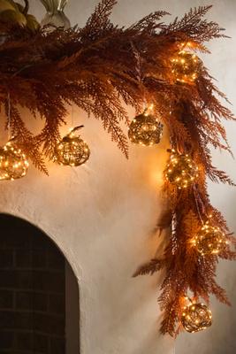 Illuminated Vine Pumpkin String Lights