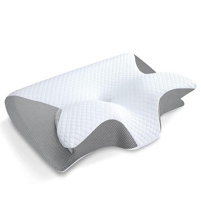 HOMCA Memory Foam Cervical Pillow, 2 in 1 Ergonomic Contour Orthopedic Pillow for Neck Pain, Contoured Support Pillows for Side Back Stomach Sleepers