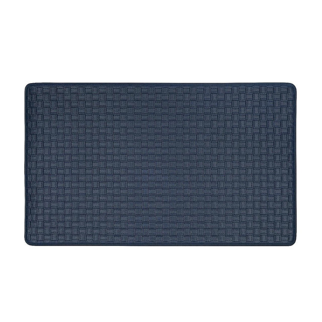 Kate Aurora Heavy Duty Embossed Non Slip Memory Foam Kitchen Mats - 39in W x 20in L, Navy Blue