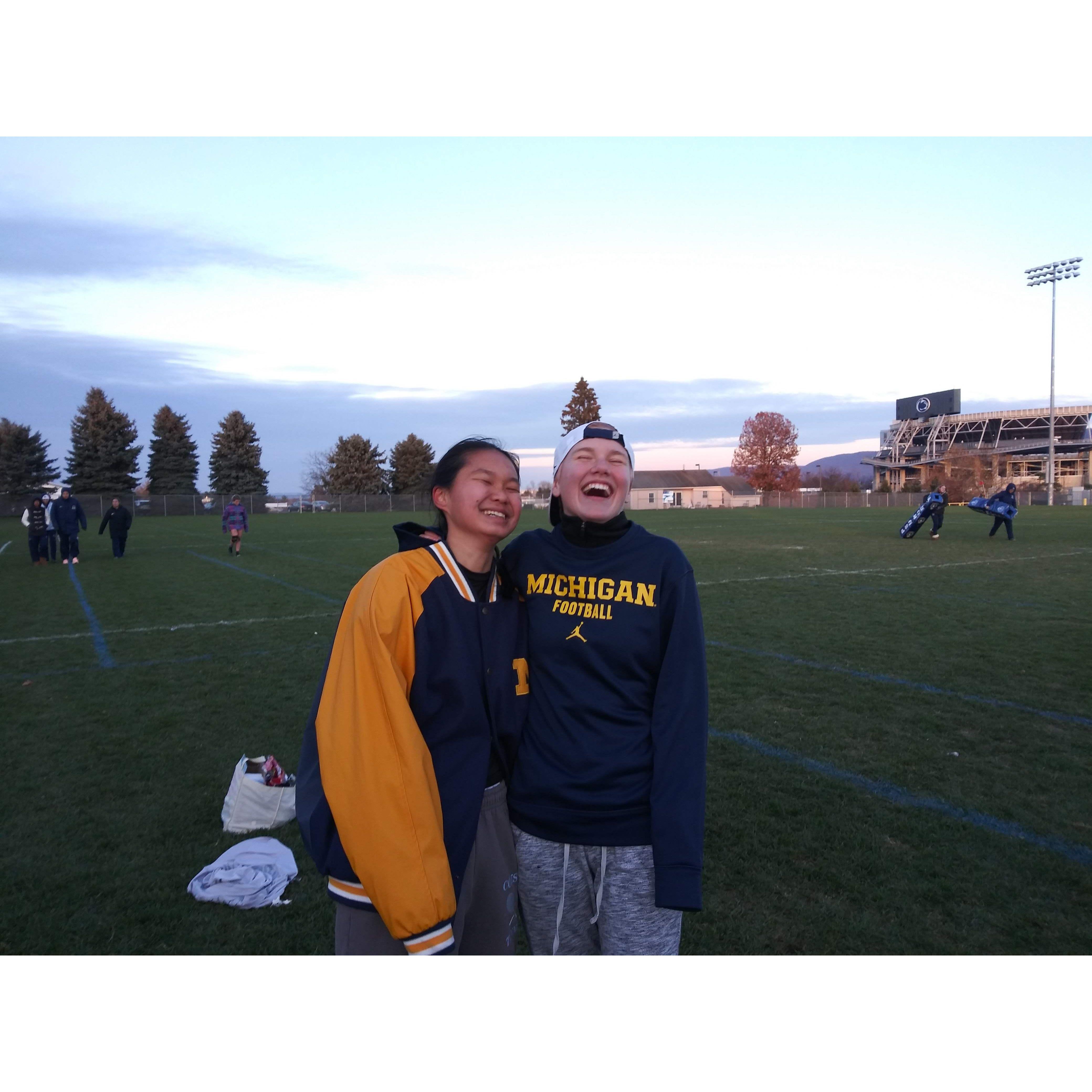 At our last rugby game before COVID in Pennsylvania.