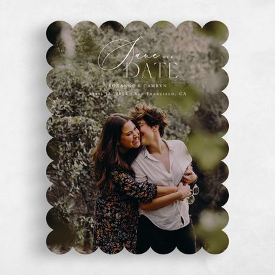 White Fall Wedding Save the Date - Poplar Photo