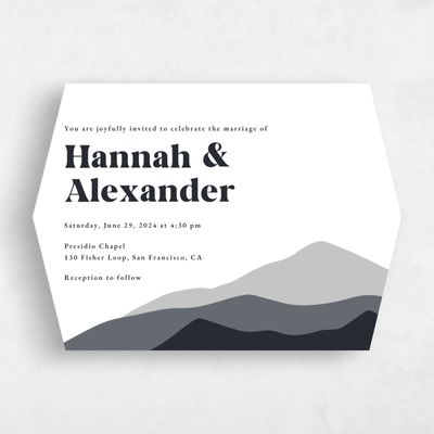 Black Diamond Wedding Invitation - Langdon Landscape