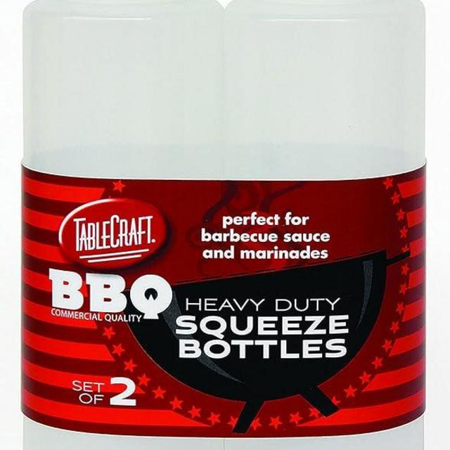 Tablecraft 12 oz Clear Heavy Duty Squeeze Bottle (2 Pack)