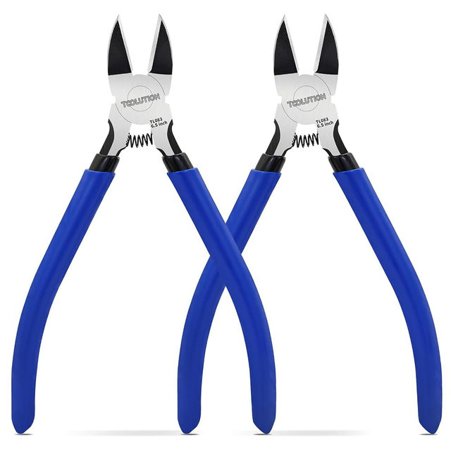 TOOLUTION 6" Wire Cutters for Crafting Floral Wire Clipper Snips - 2 Pack | Dikes for Craft Artificial Flowers Dykes Electrical Flush Side Cutter for Jewelry Making Diagonal Cutting Plier