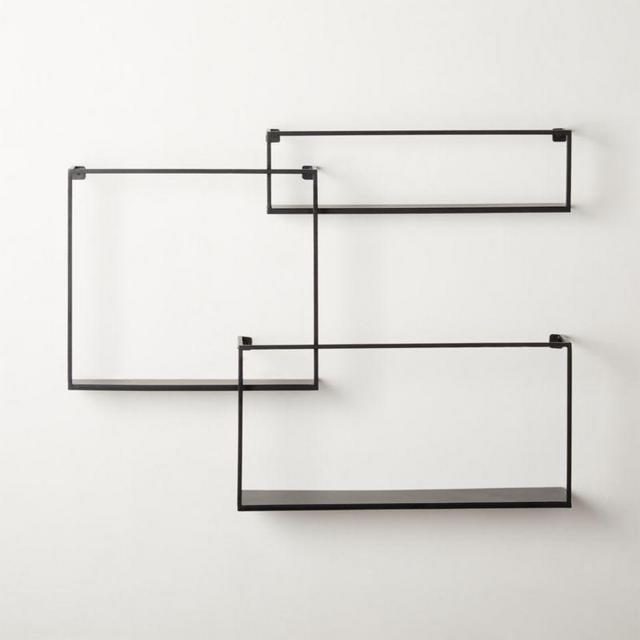 Matte Black Floating Shelves Set of 3