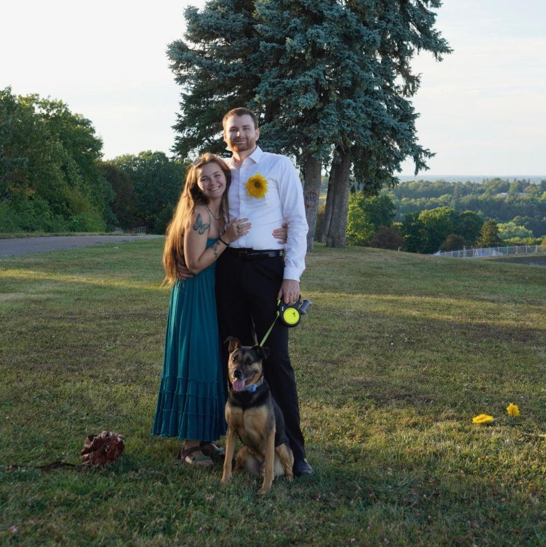 August 18, 2025: The best day ever!! James pulled off the best proposal at Woodland Reservoir, where we had one of our very first dates. With the help of Winnie and Kaiser, it was a complete surprise!