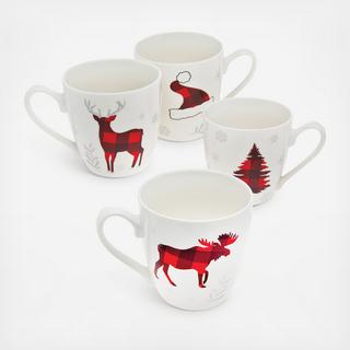 Plaid Holiday Mug Set