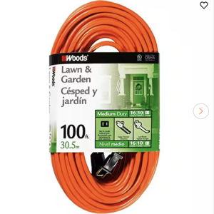 100 ft. 16/2 SJTW Outdoor Light-Duty Extension Cord, Orange