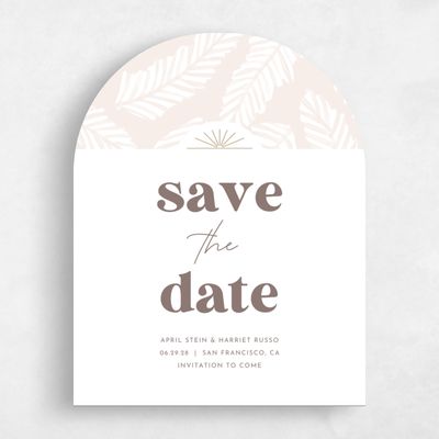 Beige Arch Wedding Save the Date - Tucana Portrait