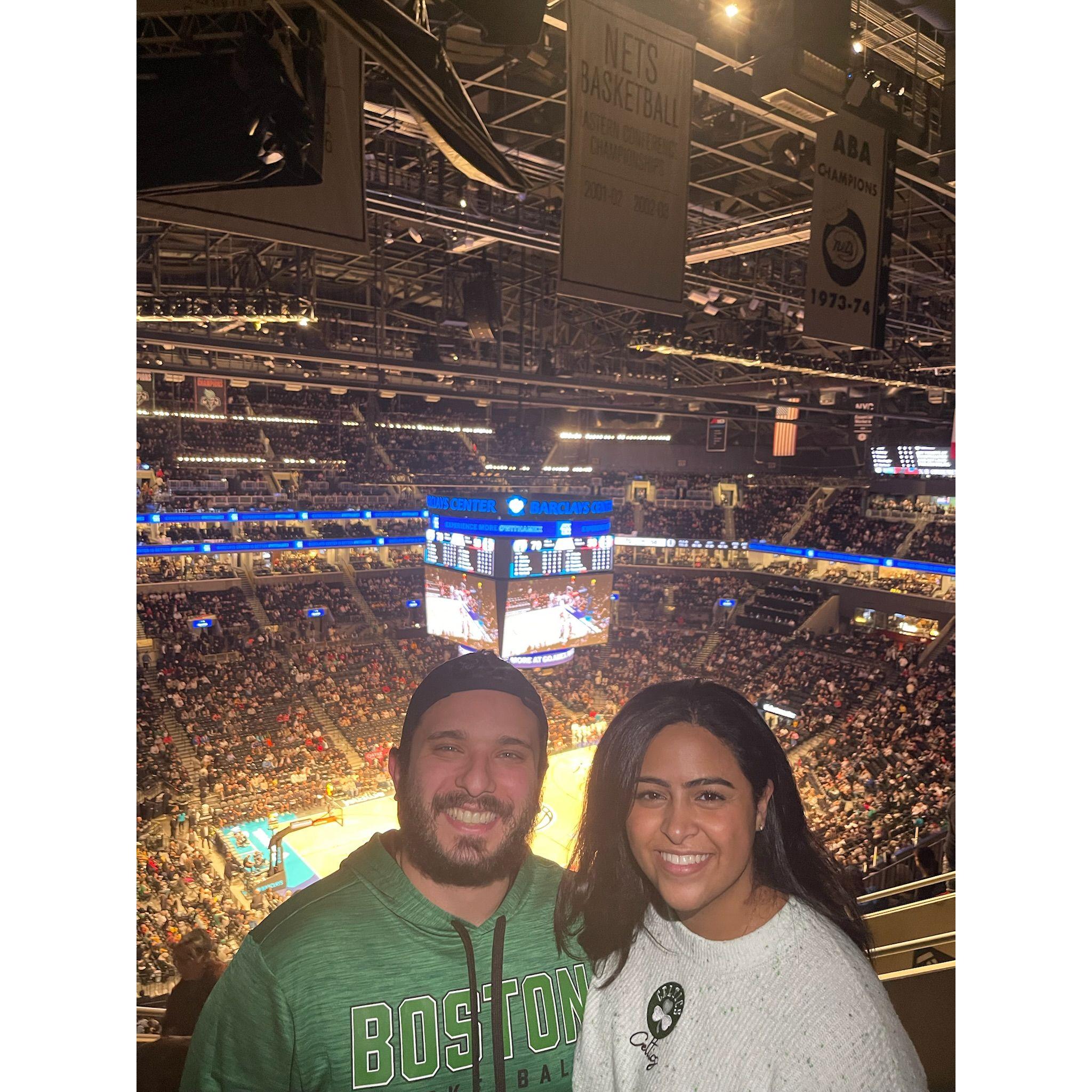 First time Mena ever smiled when Maggie surprised him to a Celtics game for his birthday!
