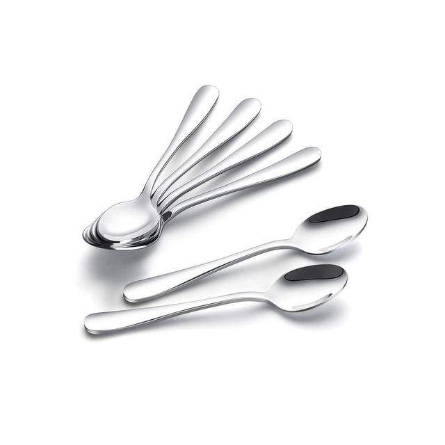 IQCWOOD Coffee Spoons, Mini Espresso Spoons, 6 Pieces Stainless Steel Spoons Silverware Set, Dinner Spoons for Home, Kitchen or Restaurant, Dishwasher Safe 4.7 Inches