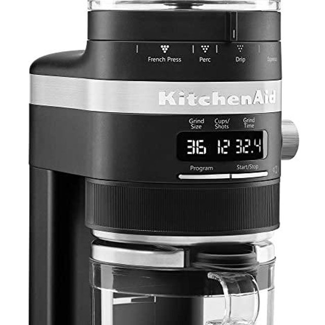 KitchenAid KCG8433BM Burr Coffee Grinder, 10 oz, Black Matte