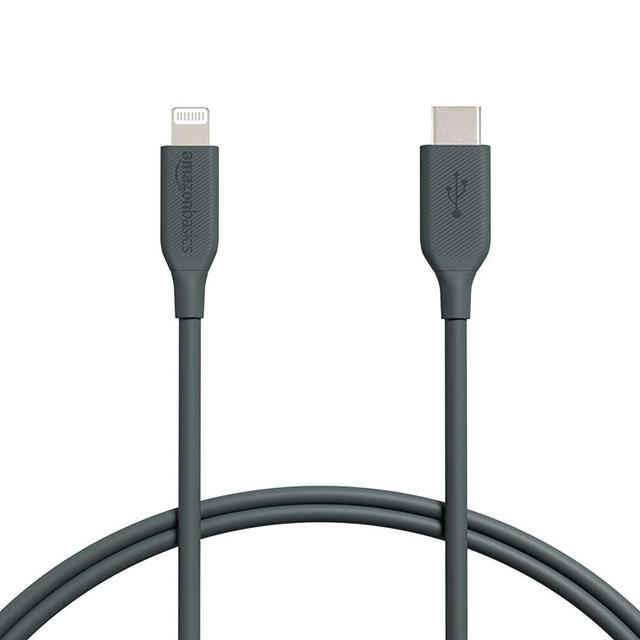 Amazon Basics USB-C to Lightning Cable Cord, MFi Certified Charger for Apple iPhone 11/12, iPad, 4,000 Bend Lifespan - Midnight Green, 3-Ft